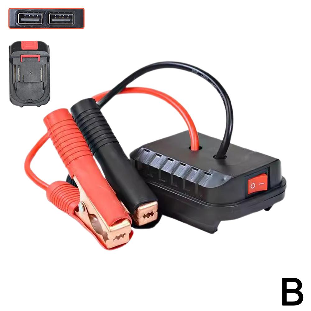 Auto Lithium-Batterie Konverter Ladegerät Clip Auto Zünder Starthilfe Für Makita Booster Kabel Adapter Notstrom DIY Werkzeuge: Silber