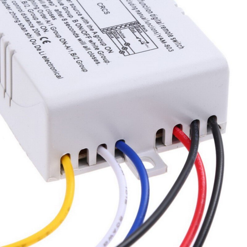 Muur Afstandsbediening Schakelaar 4 Manieren AAN/UIT 220V Digitale Draadloze Wandlamp Ontvanger Zender Afstandsbediening Schakelaar Afneembare Compacte Ontvanger Kit