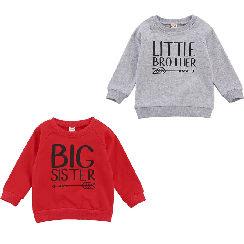 2-6Years Kid Baby Jongens Meisjes Katoenen Broer En Zus Lange Mouw T-shirt Top Sweatershirt Kleding