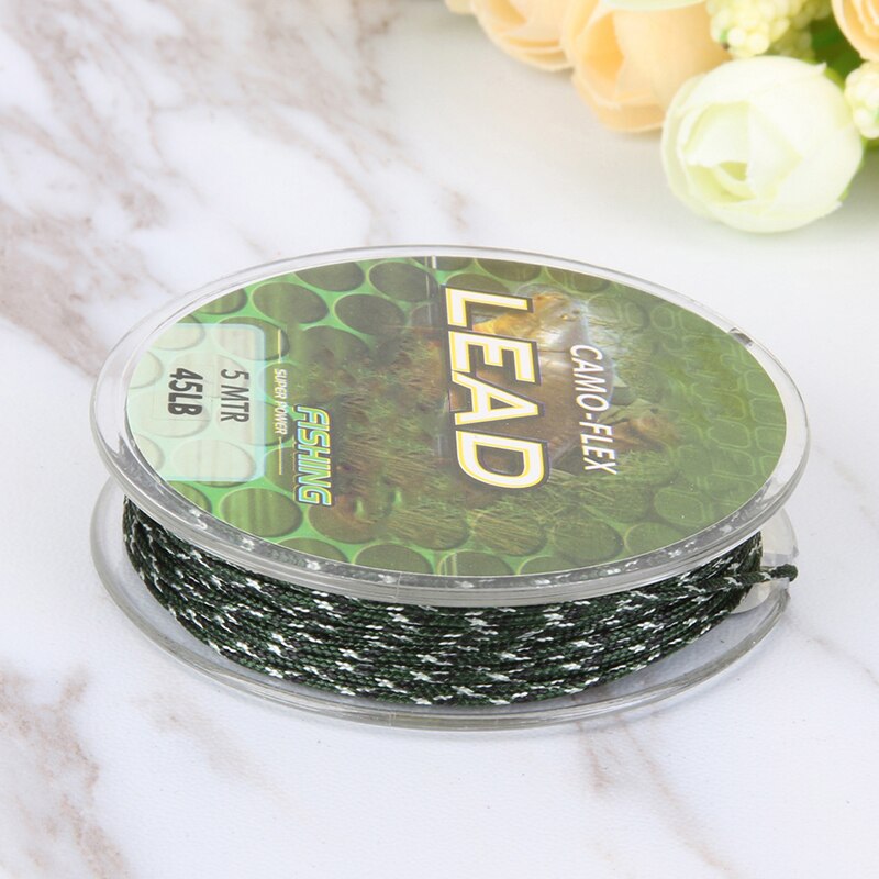 High Strength Fishing Line 45lb 5m Leadcore Braided Camouflage Carp Hair Rigs Lead Core Fishing Tackle Fishing Accessories