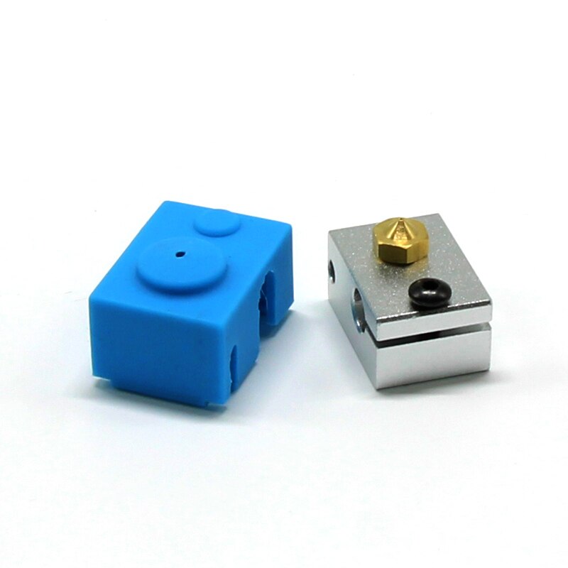 V6 Heating Aluminum Block + Silicone Case with Thermistor for 3D Printer