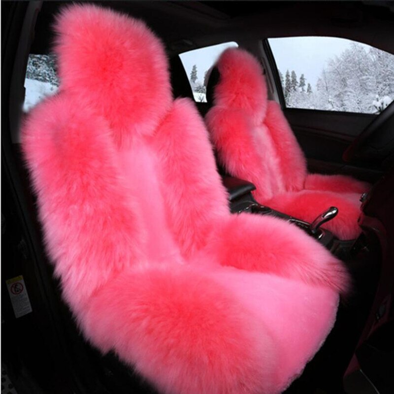 1 pièces 100% naturel fourrure australien en peau de mouton couverture de siège de voiture cheveux longs universel coussin siège de voiture protecteur fourrure housse de siège