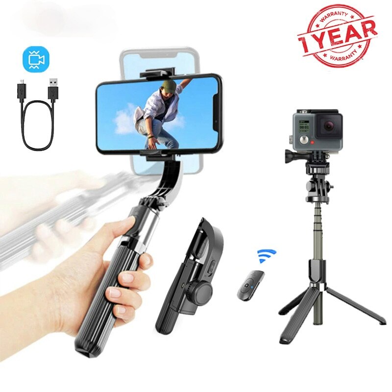 Outmix L08 Gimbal Selfie Stok Stabilizer Statief Voor Telefoon Action Camera Met Bluetooth Afstandsbediening Voor Smartphone Gopro