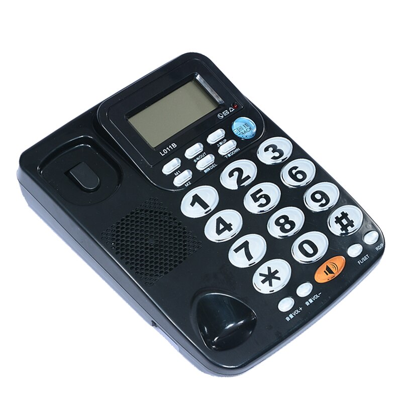 FSK/DTMF Caller ID Handfree Corder Telefoon Grote Knop Luid Ringtone Fixe Vaste Home Telefoon Zonder Batterij Voor Ouderen zwart