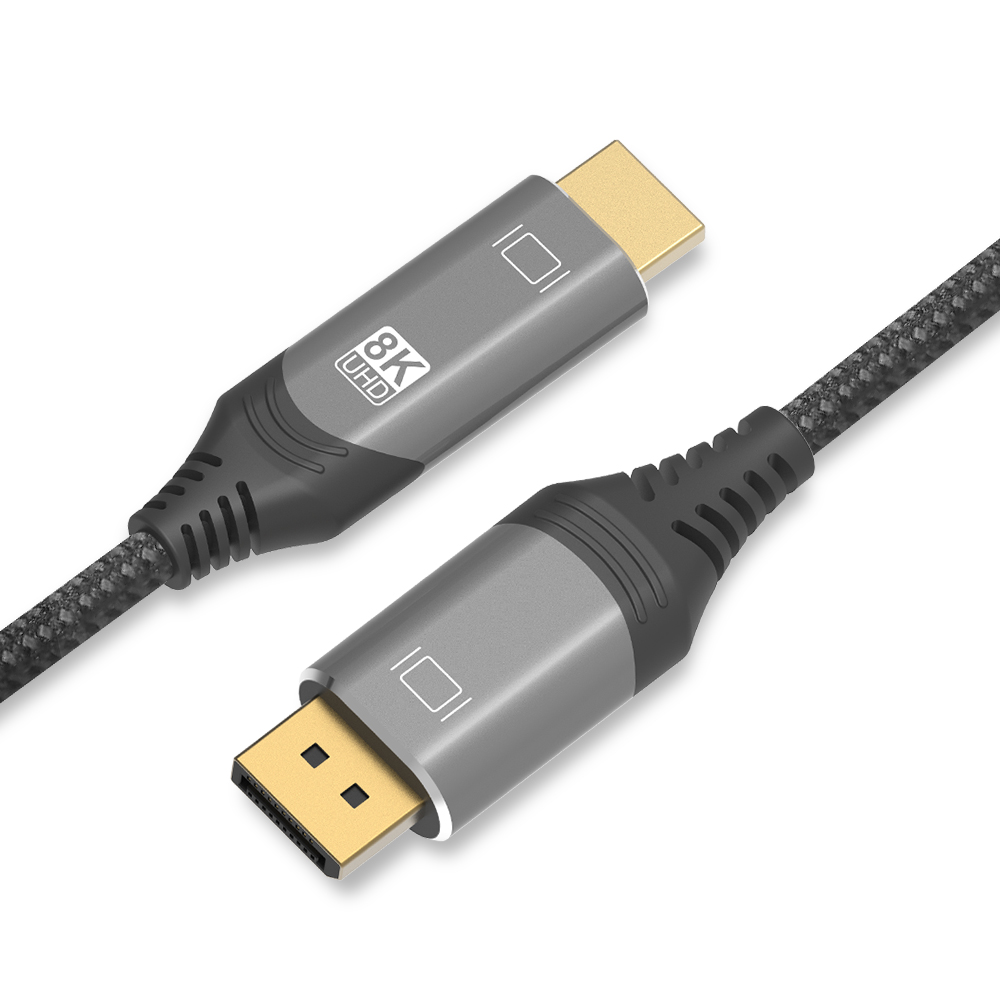 8K DisplayPort to HDMI-compatible Cable UHD 8K@30Hz 4K@120Hz Ultra Speed 48Gbps HDR for projector HDTV DP1.4 to HD2.1 Cable: Default Title