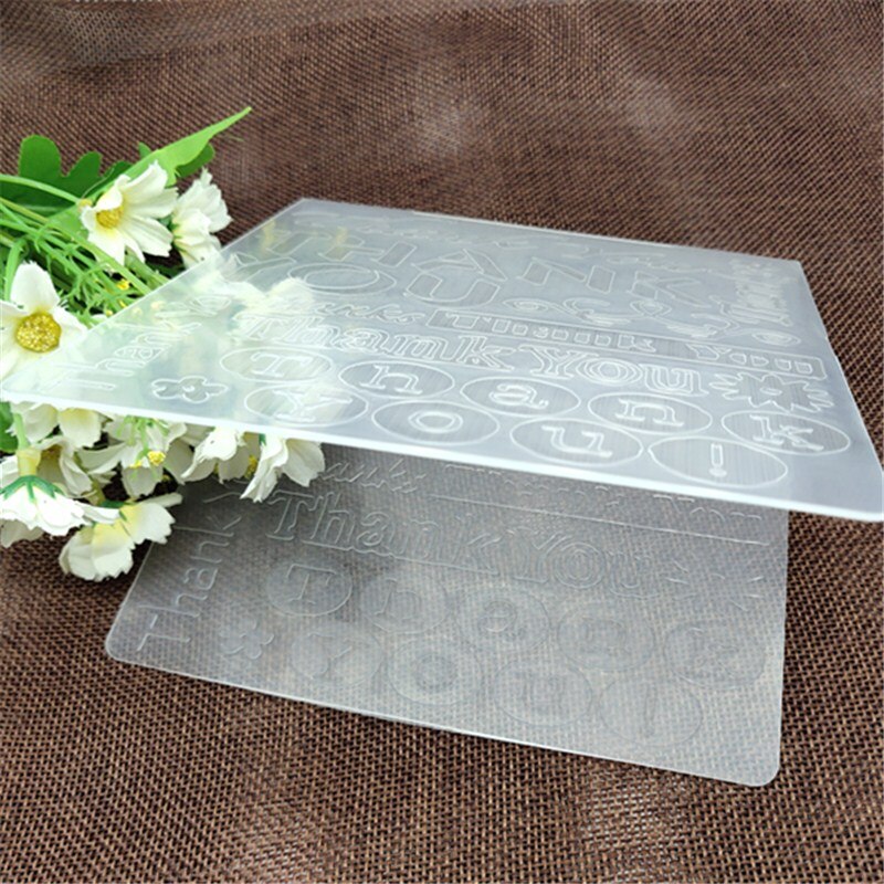 Square Thank you plastic embossing folder for DIY scrapbook card envelop album frame decoration template