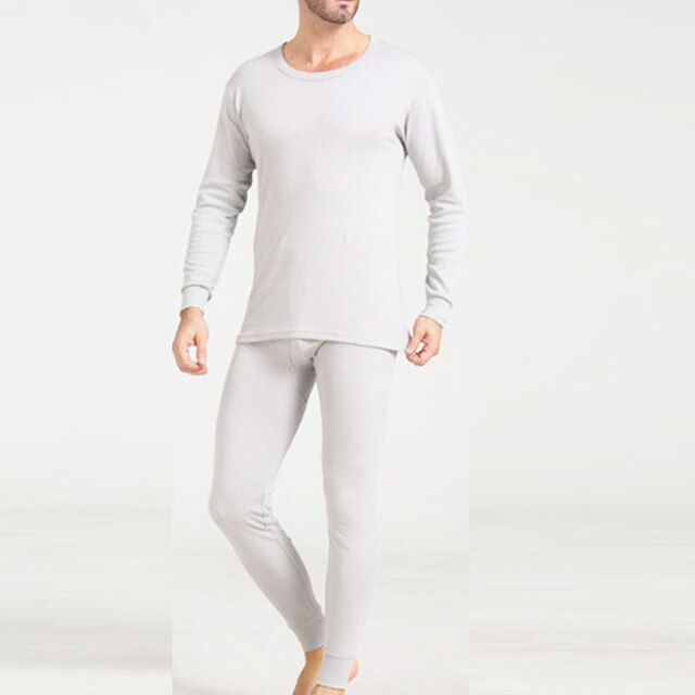 Men Pajama Sets Thermal Long Johns Top T Shirt Bottom Trouser Autumn Winter Warm Soft Comfortable Underwear Set Full Sleeve Male