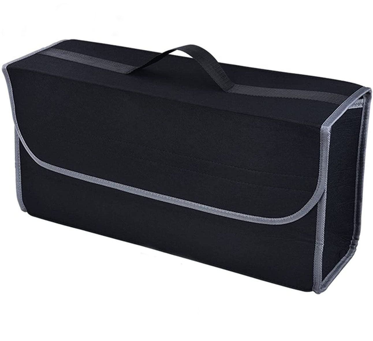 Auto Kofferbak Organizer Auto Inklapbare Soft Vilt Opbergdoos Cargo Container Box Kofferbak Zak Opbergen Opruimen Houder Multi-pocket: Black