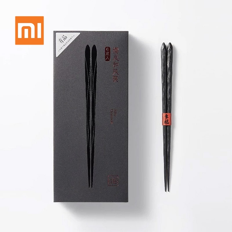 Xiaomi-palillos chinos Mijia Yiwuyishen, palillos resistentes a altas temperaturas, Material de fibra de vidrio, para Mi Smart Home, 6 unids/set por juego