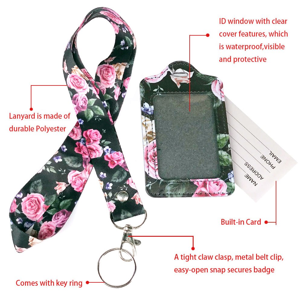 ROLSELEY Multicolour Daisy Ladybird Lanyard – ID Card Holder & Key Ring, Polyester, Unisex