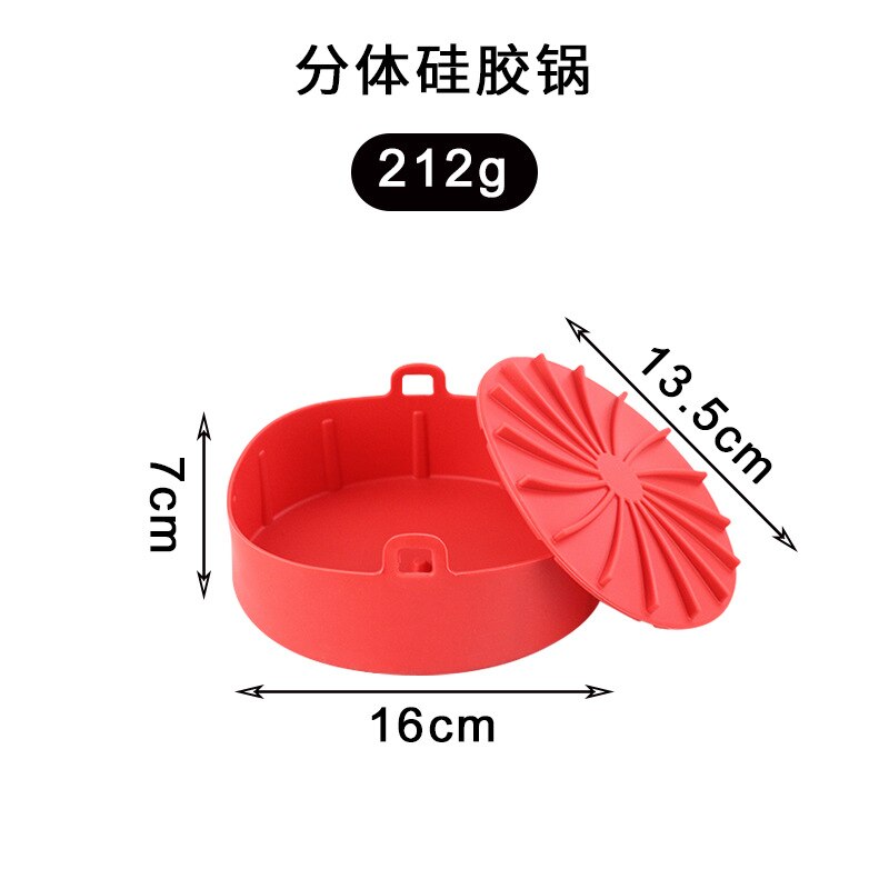 Air Friteuse Silikon Topf Grill Pan Reusable Silikon Topf Backblech Multifunktionale Silikon Pad Zubehör Kuchen Backen Pfannen: Type 2-Red 16cm