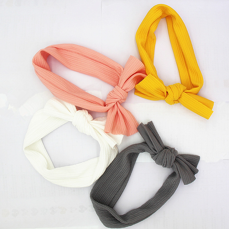 Bandeau à nœuds pour bébé, gros nœud noué, en tissu extensible, solide, accessoires pour cheveux de bébé