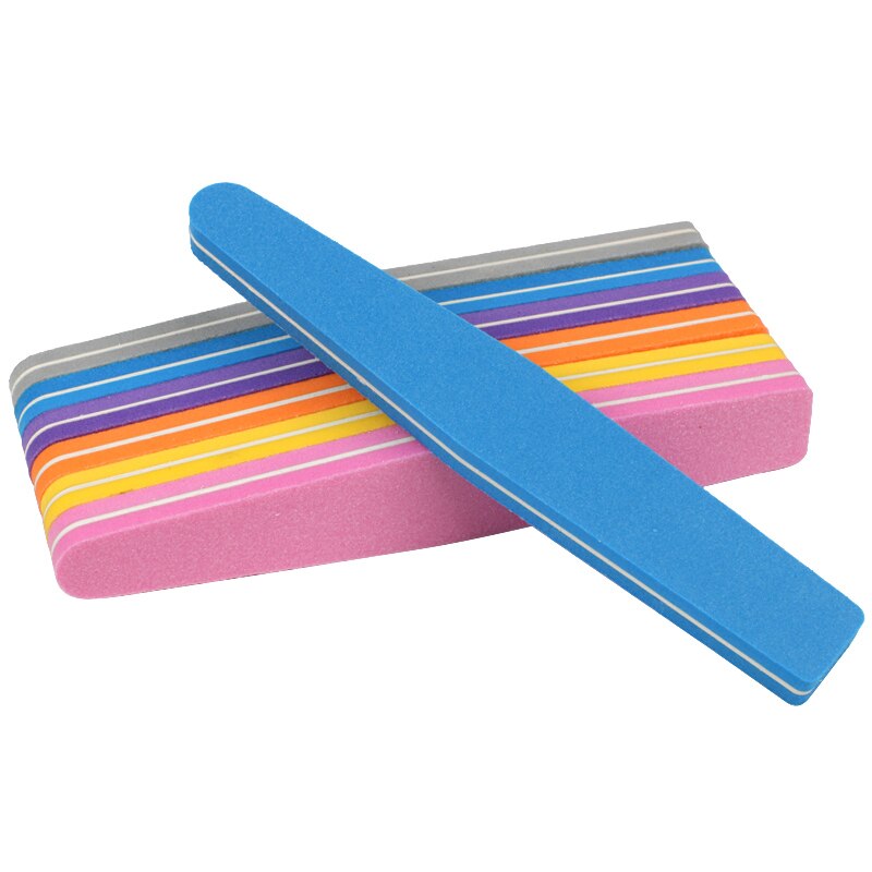 Limas de uñas 100/180 esponja de colores, bloque pulidor lavable, lima de uñas con forma de diamante, suministros de salón de uñas de doble cara, 50 unids/lote: Mix Color