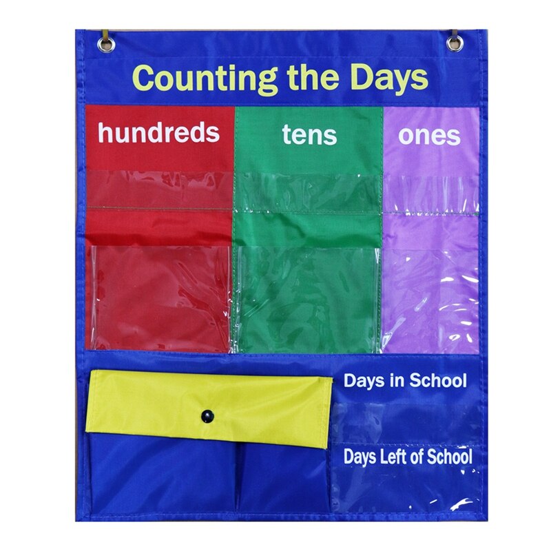 School Pocket Chart Counting the Days Back netic Strip Number Cards Stick Develop Basic Math Skills Educational Tool