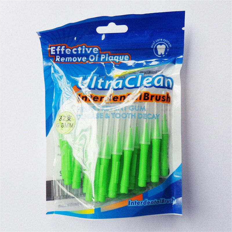 32 stk/sett interdentalbørste tannpirker tanntrådhode munn tannhygiene børste tannrengjøringsverktøy