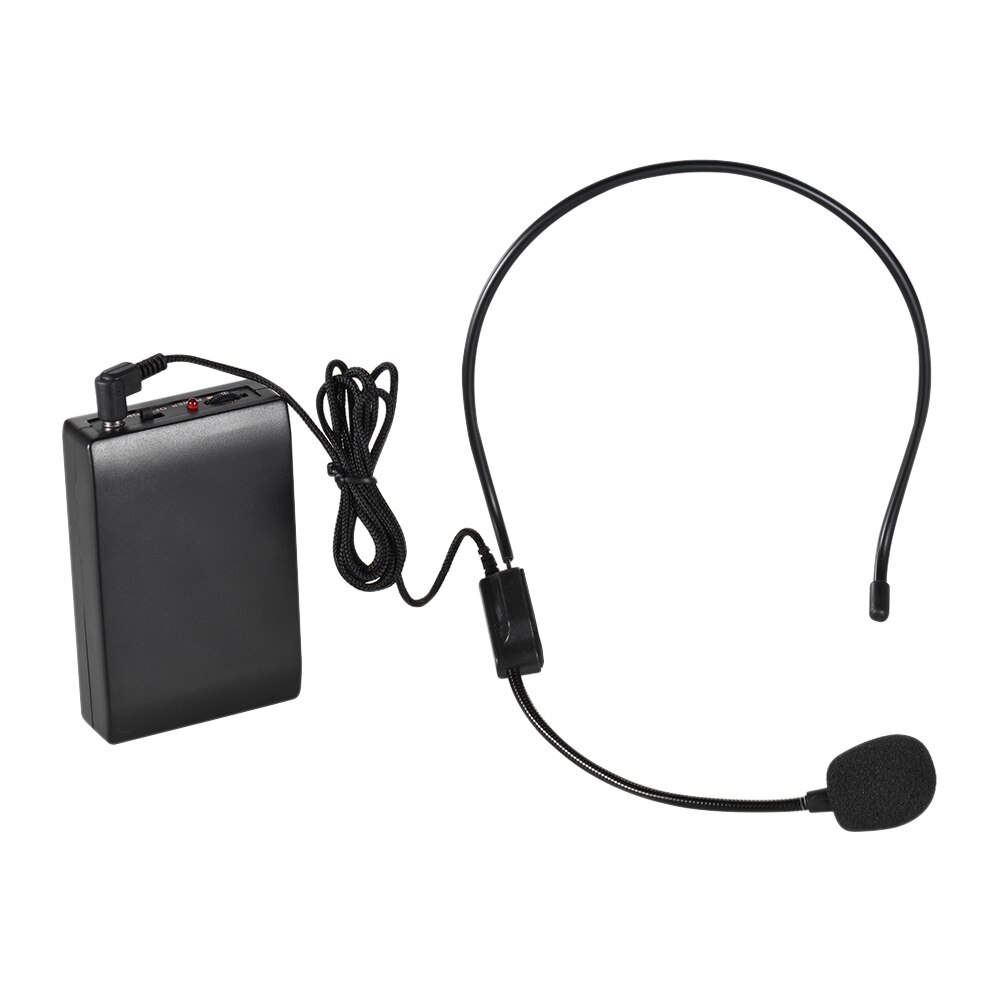 Draagbare fm draadloze microfoon headset systeem stemversterker 1/4in uitgangsplug met bodypack zender ontvanger