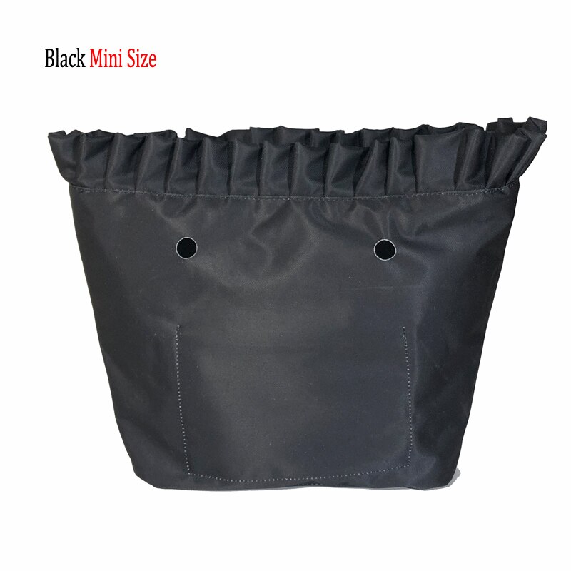 Bolsillo con cremallera interior para Mini bolso clásico, forro resistente al agua con borde Floral liso, inserto con revestimiento interior O bolsa de mano: Floral Black Mini