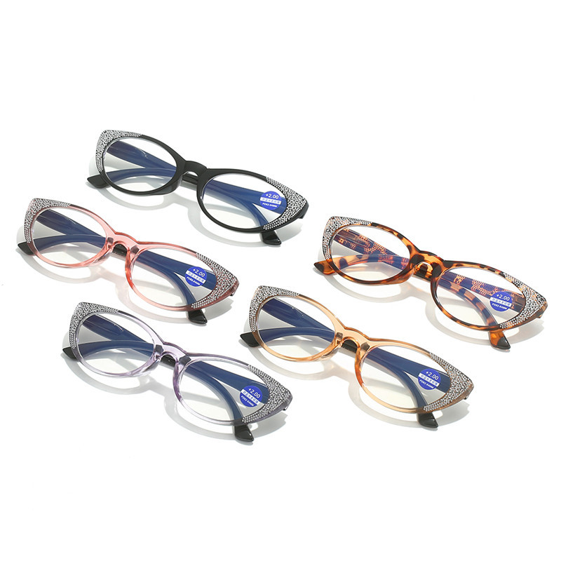 Nuevas gafas de lectura Vintage con forma de ojo de gato y diamantes para mujer, gafas para presbicia antiluz azul, dioptrías + 1,0 a + 4,0