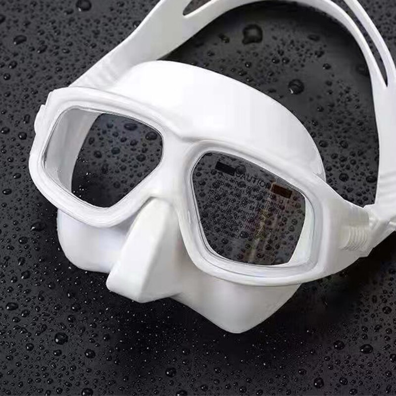 Máscara de buceo Espejo de superficie de buceo libre lente antiniebla de alta definición equipo de máscara de snorkel: Blanco
