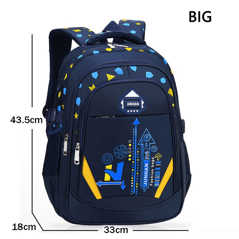 Los niños bolsas para la escuela de los niños mochila de Nylon impermeable Bookbags de gran capacidad niños mochila 6- 12 años: big royal blue