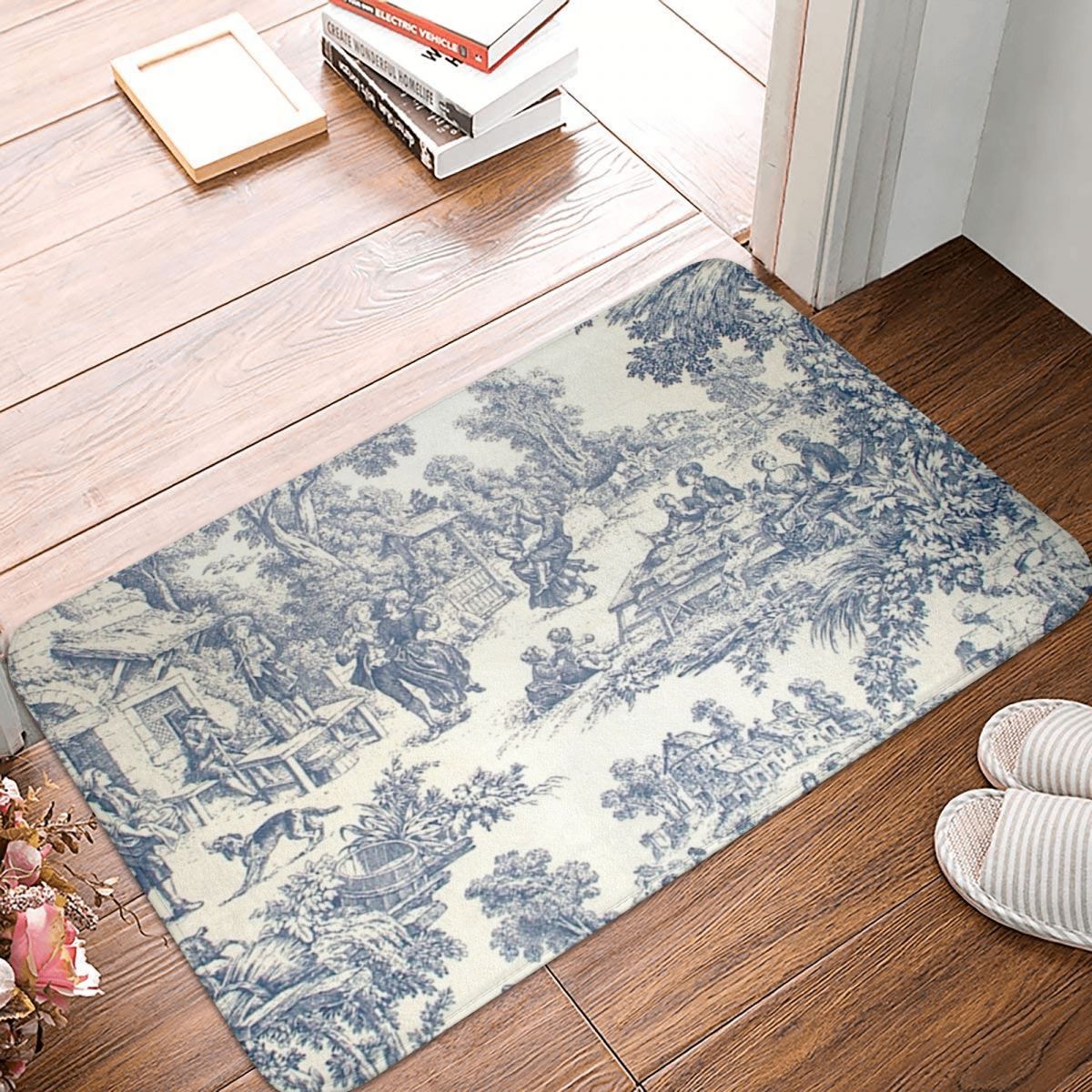 Toile De Jouy Nummer 2 Polyester Deurmat Tapijt Tapijt Mat Voetzool Anti-Slip Dustentrance Keuken Slaapkamer Balkon Cartoon
