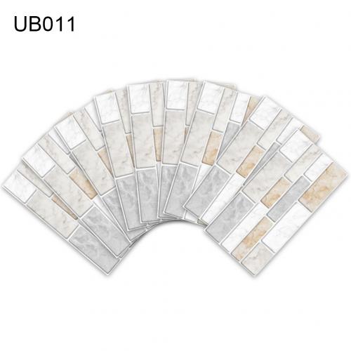 9Pcs 20x10cm Marble Texture Waterproof Tile Sticker DIY House Floor Wall Decor: UB011