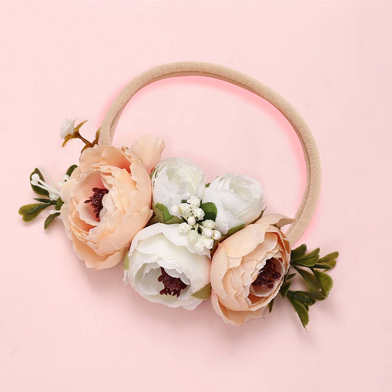 Balleenshiny Bloem Baby Hoofdbanden Super Zachte Nylon Baby Baby Haarband Baby Meisje Haar Accessoires Fotografie Props: 37