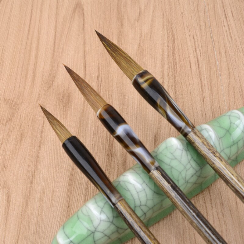 Kinesiske børster pen sæt væsel hår børste pen kinesisk regelmæssig manuskript skrivning landskab maleri ulv hår børster sæt caligrafia