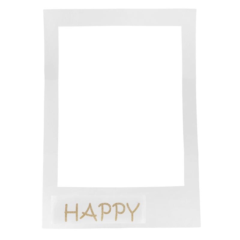 Paper Photo Booth Props Photo Frame 1st 40th Anniversary Birthday Decorations Party: white