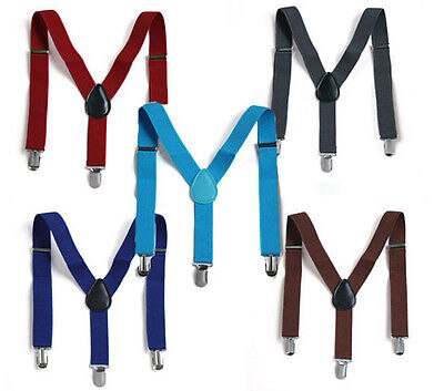 Bebê meninos meninas clip-on suspensor y-back criança suspensórios elásticos 8 cores acessórios gerais