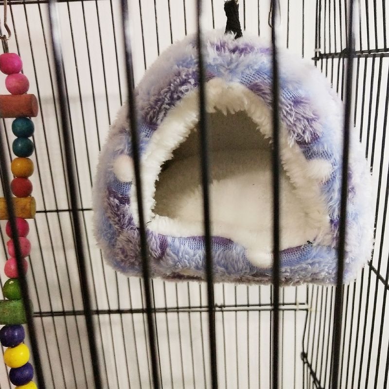 Cute Small Pet Bird Parrot Hamster Soft Comfortable Cage Plush Hanging Hammock Nest House Sleeping Bed Warm Nest Pet Products