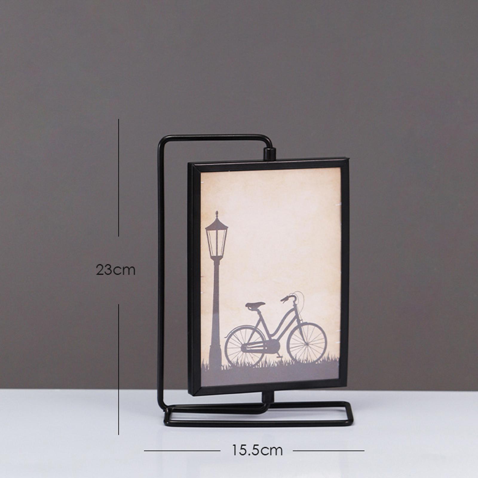 Soporte de exhibición de tarjetas con adorno frontal de cristal, marco de fotos giratorio para oficina, familia, boda, amor, granja, hogar