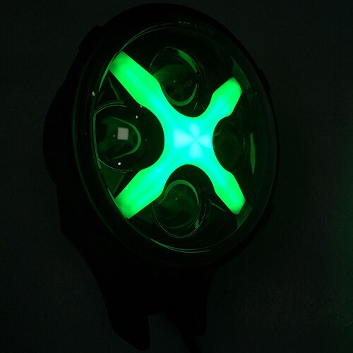 LED Spotlights for Off-road vehicle truck Car ATV Tractor 12V DC Auxiliary Light with X shape Angle Eyes DRL Work Light 1 pcs: DRL Green