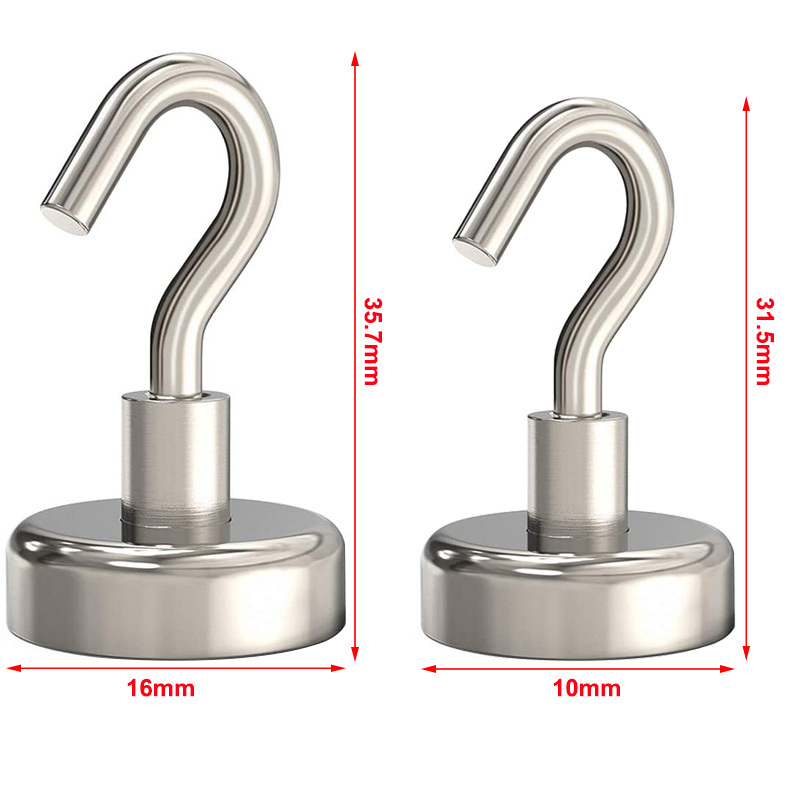 10-40pcs Powerful Magnetic Hooks Heavy Duty Large 10mm 16mm Home Office Garage Gadgets Wall Hanging Strong Magnet Hook Hanger
