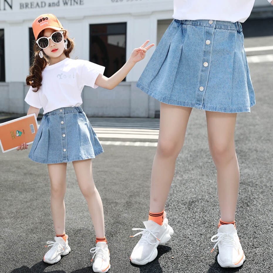 Sommer børn denim nederdel nyeste piger jeans baby piger a-line nederdel børn nyfødt baby pige tøj 6 8 10 12