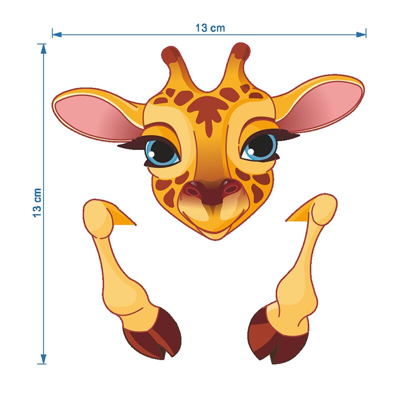 Lindo elefante animales gato Panda jirafa etiqueta para interruptor de luz Remoable pared adhesivos para el hogar JJJTZ58: Giraffe
