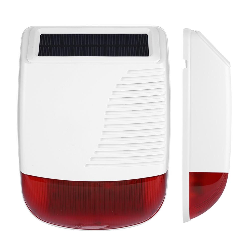 Alarma de sirena de sonido Solar para exterior, luz de energía Solar impermeable, inalámbrica, de 433MHz, para sistema de alarma GSM a brazo/alarma de emergencia/desarmar