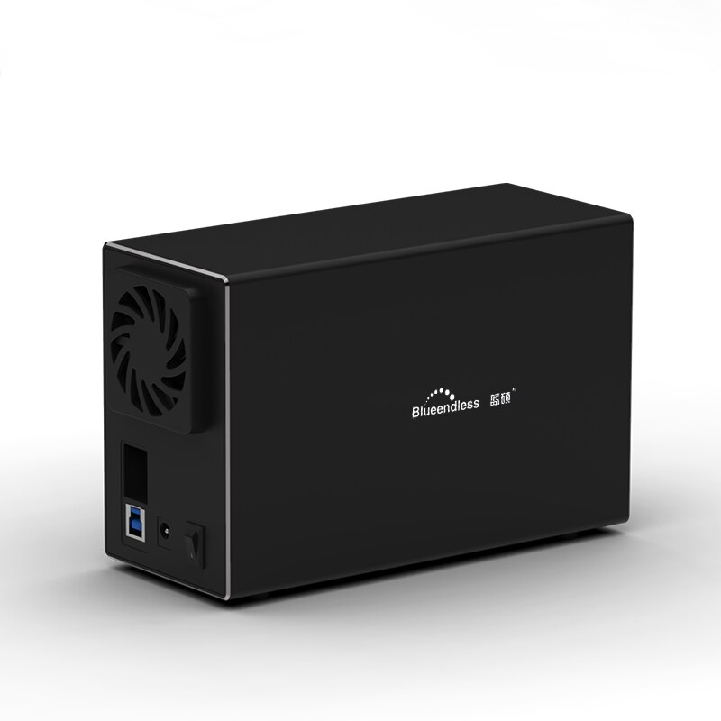 Blueendless Aluminum Tool Free 2 Bay 3.5" SATA to USB 3.0 External Hard Drive Enclosure Support 2x 10TB Drive: DB3502A