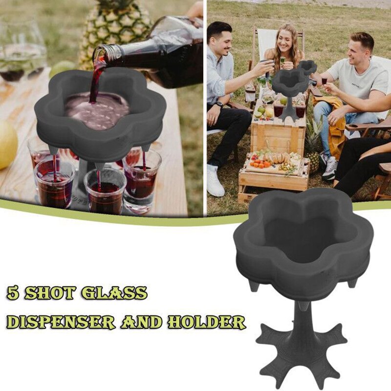 Soporte dispensador de cristal de 5 disparos, estante para copa de vino, enfriador, dispensador de cerveza y bebidas, de , herramientas de Bar, accesorios de Bar