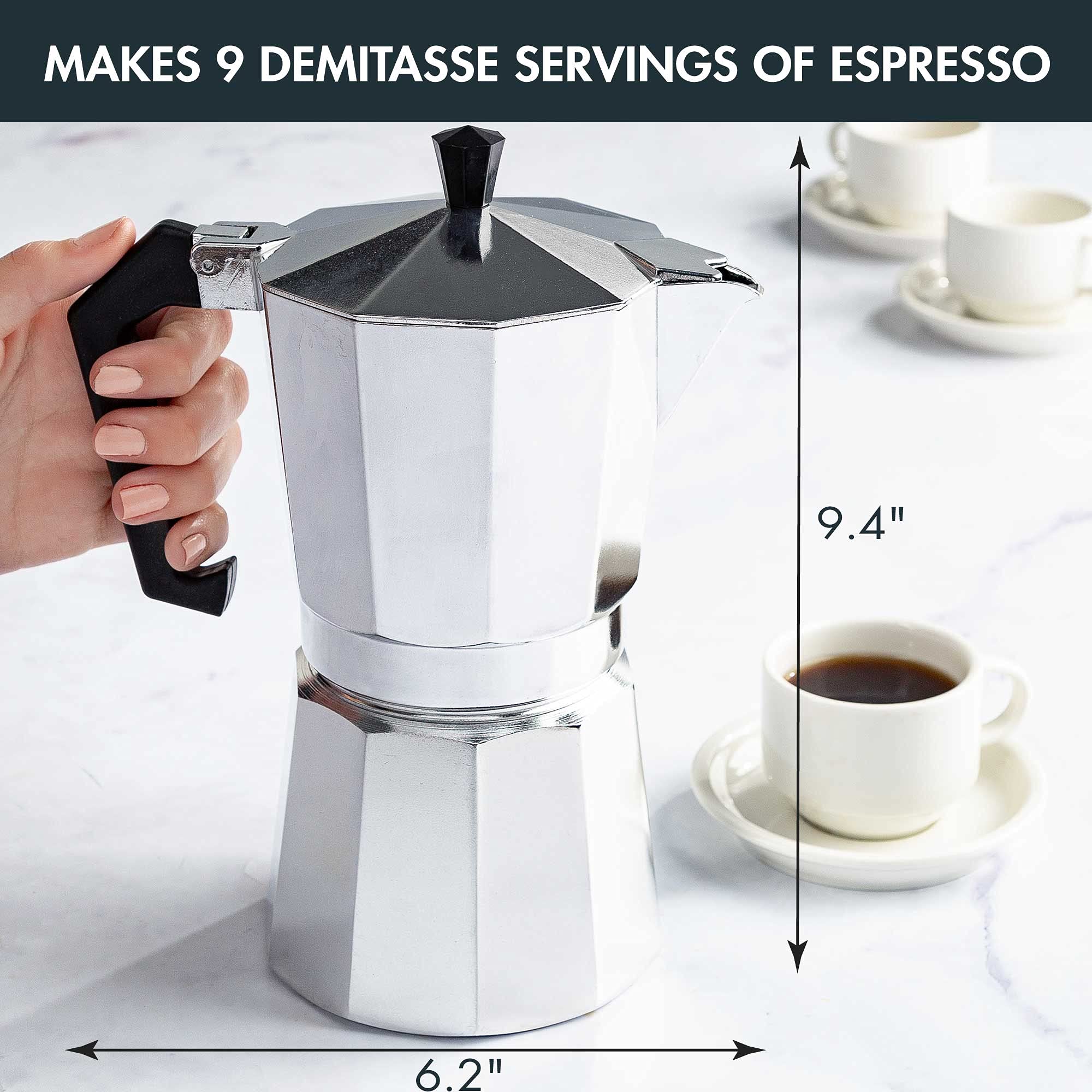 Italiaanse Koffie Machine Espresso Moka Pot Aluminium Geiser Koffiezetapparaat Waterkoker Latte Kachel Klassieke Coffeeware Barista Accessoires: 9 Cup