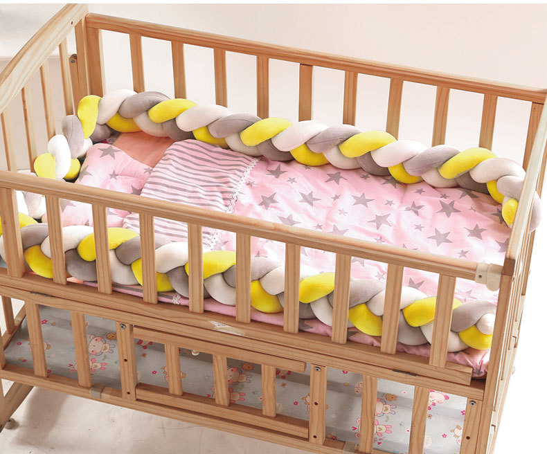 3M Lengte Jongens Meisjes Babybedje Bumper Crib Protector Lange Geknoopt Gevlochten Kussen Pasgeboren Room Decor