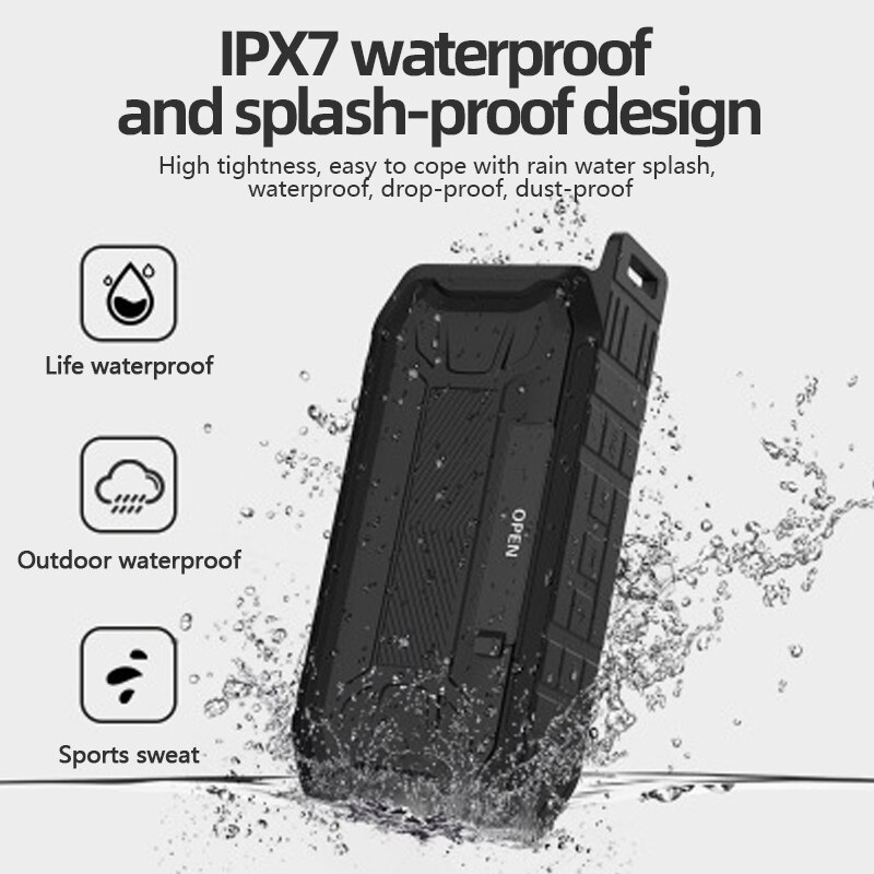 20W IPX7 Waterdichte Outdoor Bluetooth Speaker Draagbare, met Fm Radio Tws Stereo Draadloze Boombox Tf Aux Usb Outdoor Subwoofer