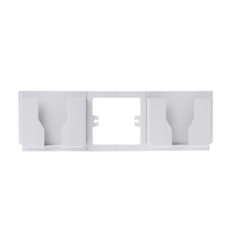 Socket Muur Telefoon Houder Beugel Dual Mobiele Opladen Lader Stand Mount Thuis Plank Stand Mount Ondersteuning Opladen Opbergdoos: 1