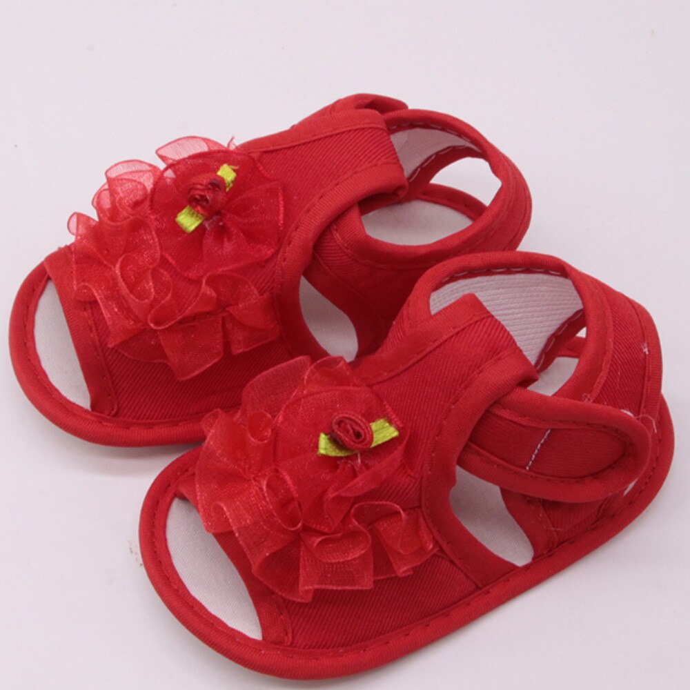 Sandalen Voor Meisjes Pasgeboren Baby Baby Meisjes Crib Schoenen Soft Sole Anti-Slip Sneakers Bloem Sandalen Meisjes Schoenen Prinses: Rood / 13