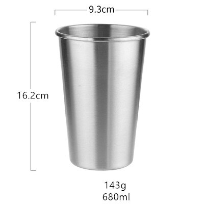 304# stainless steel cup household water gargle cup juice single layer Beer Mugs: Yellow