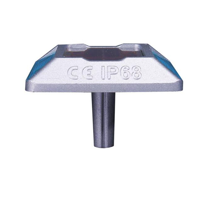 6pcs Blue LED Flashing light Aluminum Solar Road Stud for traffic safety with LED light, Solar Road Marker Light