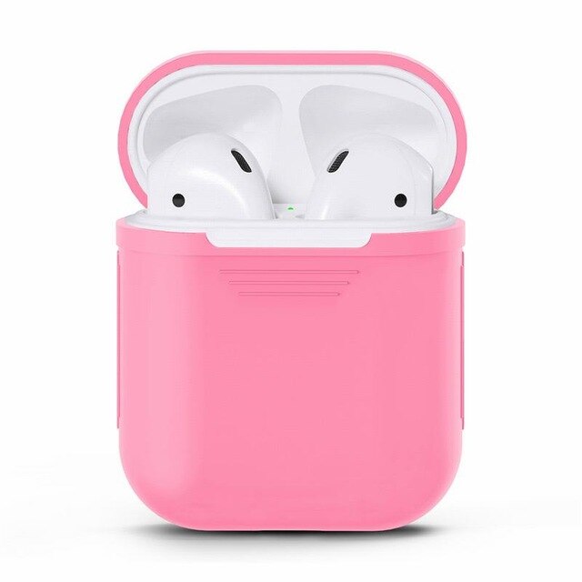 TPU Silicone Bluetooth Wireless Earphone Case for AirPods Full Protective Cover Skin Accessories for Apple Air Pods Charging Bag: Pink