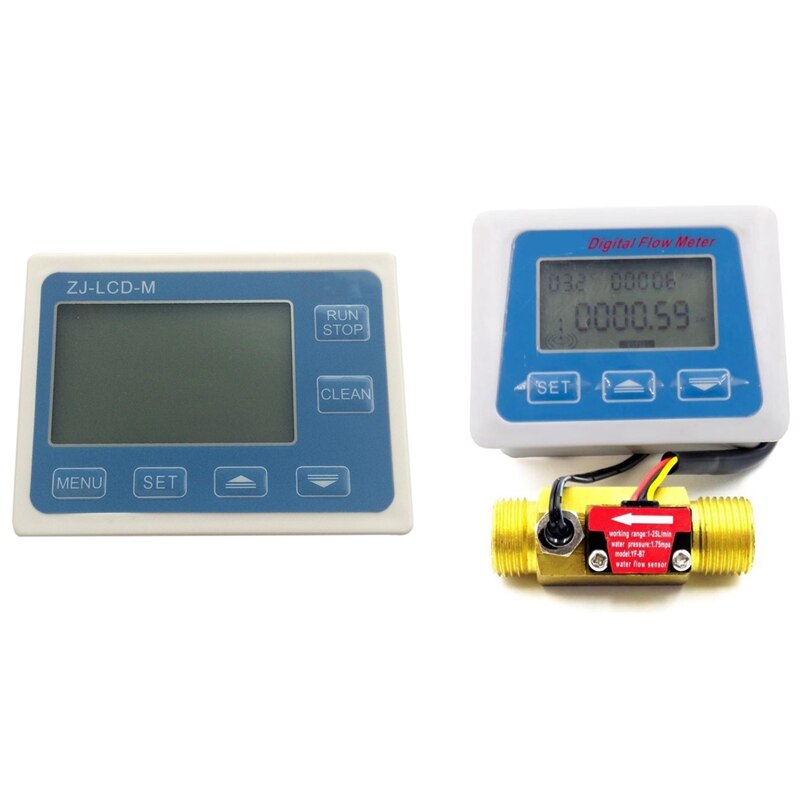 2 Pcs Control Flow Sensor Meter Lcd Display Zj-Lcd-M Screen for Flow Sensor Flow