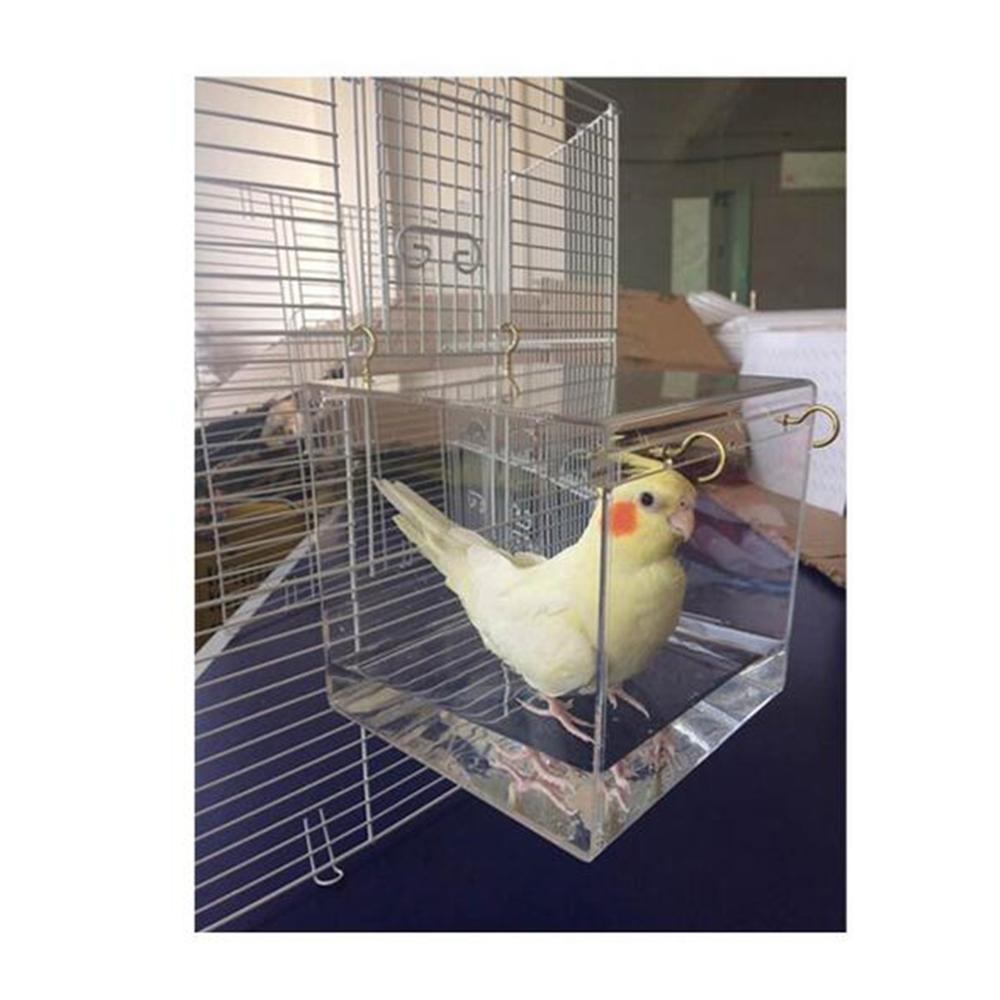Jaula acrílica espaciosa transparente de la casa del baño para los loros del Pájaro de las mascotas