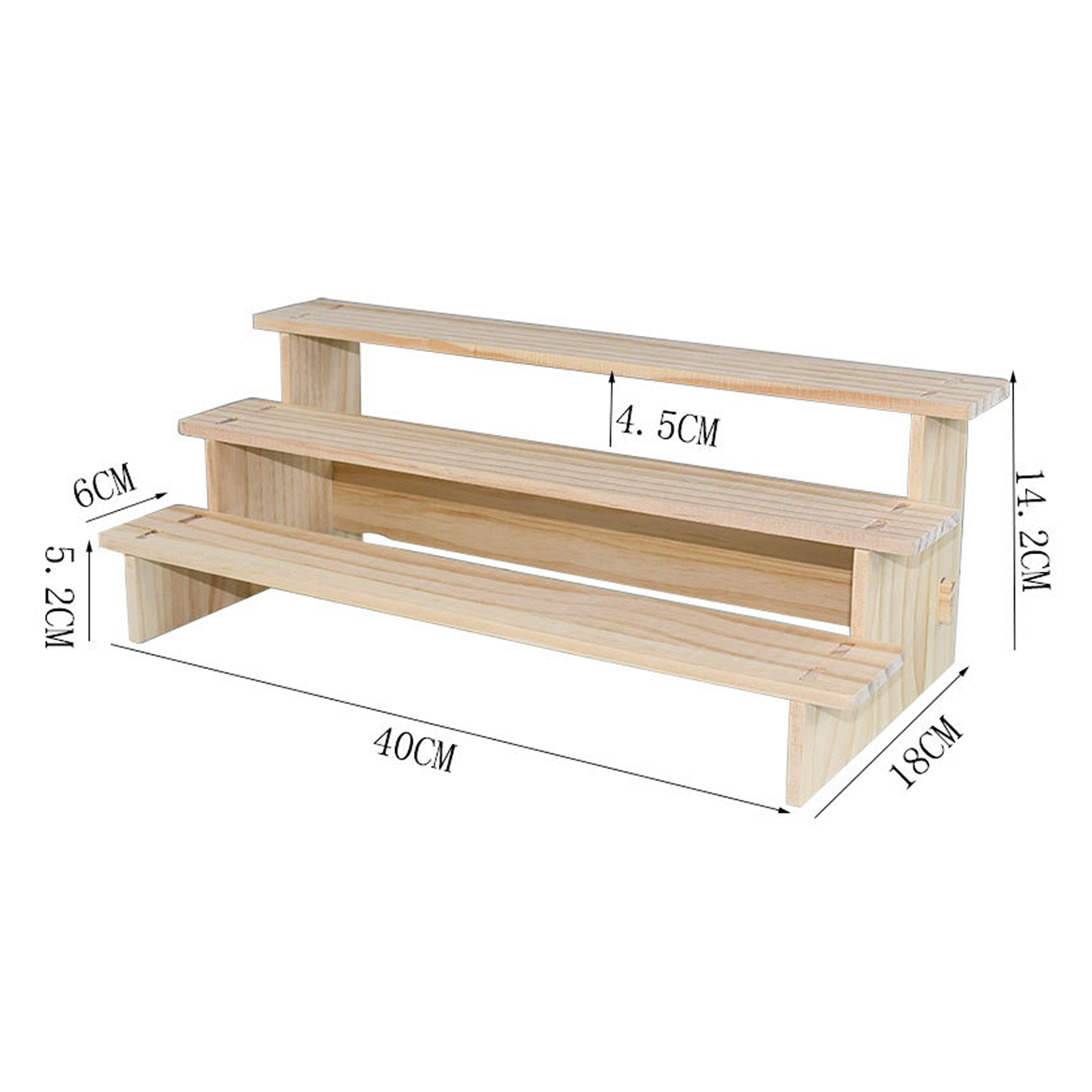 Holz Riser Display Regal Veranstalter Rechteck Holz Display Riser Ständer für Dessert Cupcake Schmuck Sammlerstücke Display Riser: Beige